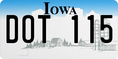 IA license plate DOT115
