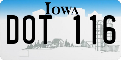 IA license plate DOT116