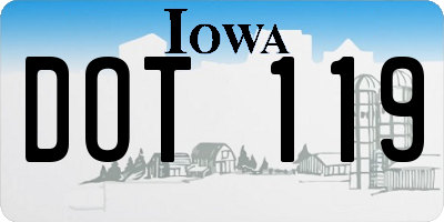 IA license plate DOT119