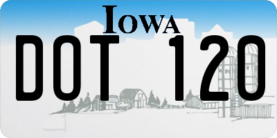 IA license plate DOT120