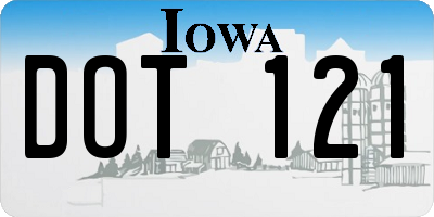 IA license plate DOT121