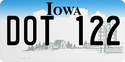 IA license plate DOT122