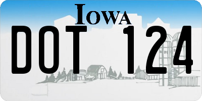IA license plate DOT124