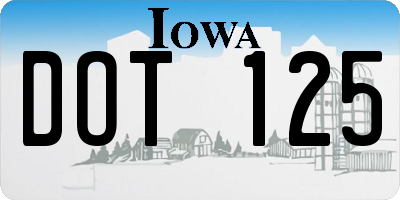 IA license plate DOT125