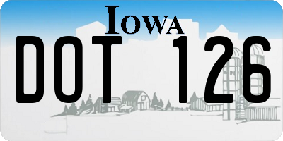 IA license plate DOT126