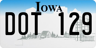 IA license plate DOT129