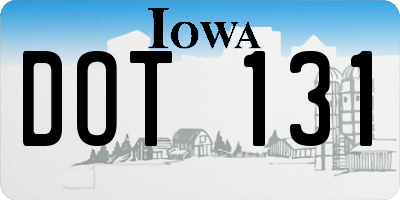 IA license plate DOT131