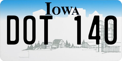 IA license plate DOT140