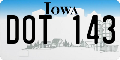 IA license plate DOT143