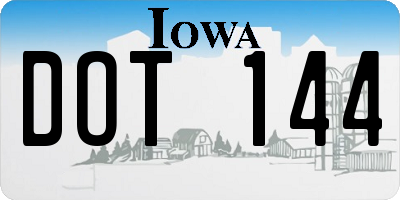 IA license plate DOT144