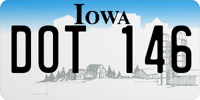IA license plate DOT146