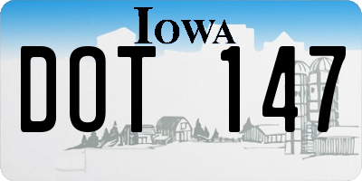 IA license plate DOT147