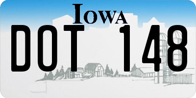 IA license plate DOT148