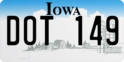 IA license plate DOT149