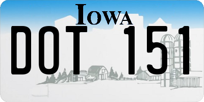 IA license plate DOT151