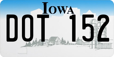IA license plate DOT152