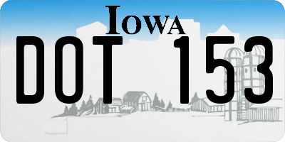 IA license plate DOT153