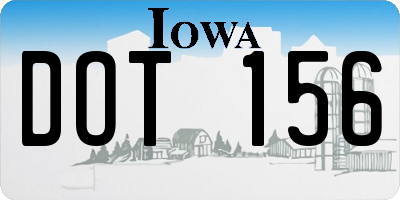 IA license plate DOT156