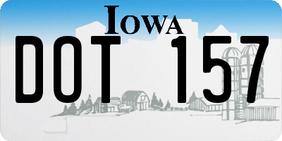 IA license plate DOT157