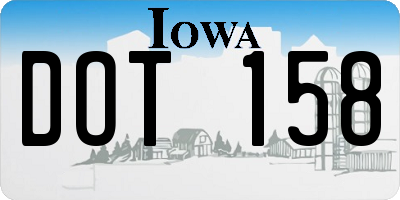IA license plate DOT158