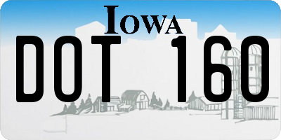 IA license plate DOT160