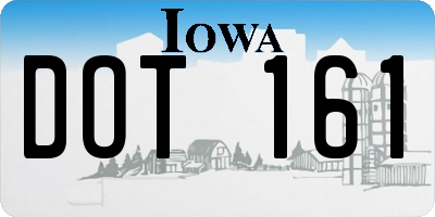 IA license plate DOT161