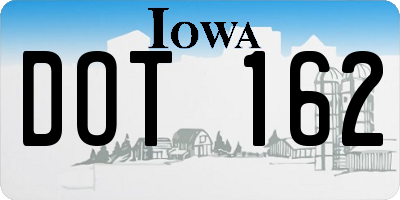 IA license plate DOT162