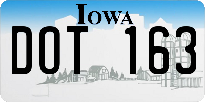 IA license plate DOT163