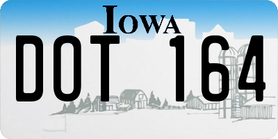 IA license plate DOT164