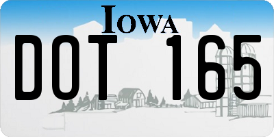 IA license plate DOT165