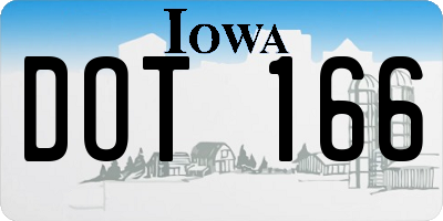 IA license plate DOT166