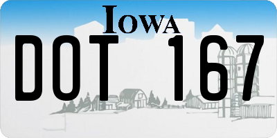 IA license plate DOT167