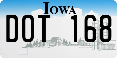 IA license plate DOT168