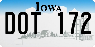 IA license plate DOT172