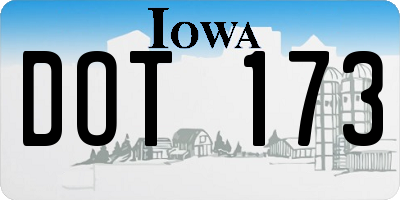 IA license plate DOT173