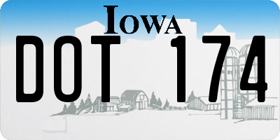 IA license plate DOT174