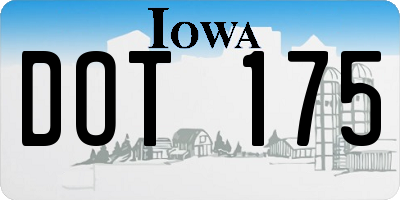 IA license plate DOT175