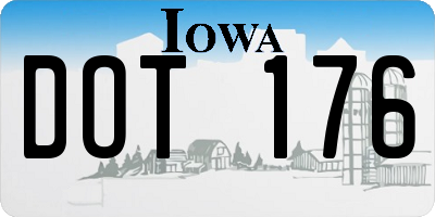 IA license plate DOT176