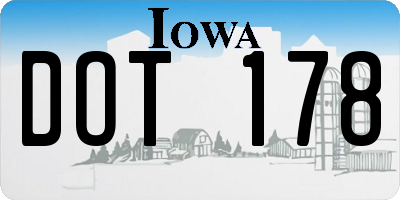 IA license plate DOT178
