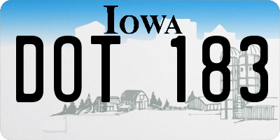 IA license plate DOT183