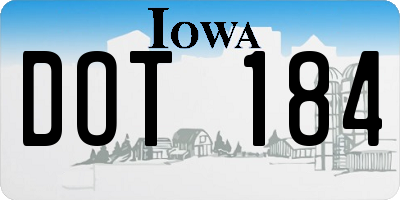 IA license plate DOT184