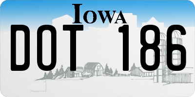 IA license plate DOT186