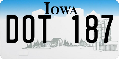 IA license plate DOT187