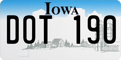 IA license plate DOT190