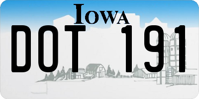 IA license plate DOT191