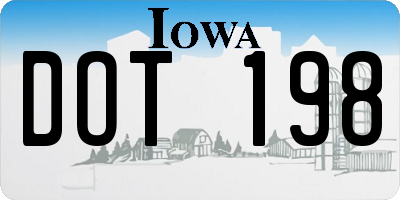 IA license plate DOT198