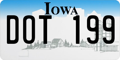 IA license plate DOT199