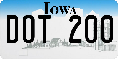 IA license plate DOT200