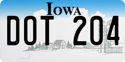 IA license plate DOT204
