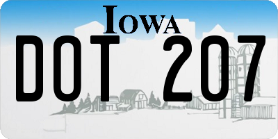 IA license plate DOT207
